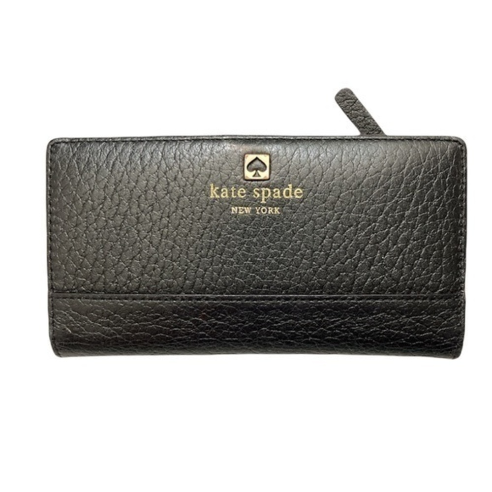 Kate spade black leather slim wallet